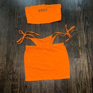 Orange two piece matching set